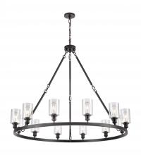 Innovations Lighting 850-BK-G804 - Clymer - 12 Light - 50 inch - Matte Black - Chain Hung - Chandelier