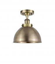  916-1C-AB-MFD-10-AB - Derby - 1 Light - 10 inch - Antique Brass - Semi-Flush Mount