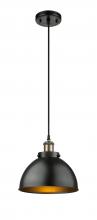  916-1P-BAB-MFD-10-BK - Derby - 1 Light - 10 inch - Black Antique Brass - Cord hung - Mini Pendant