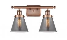 Innovations Lighting 916-2W-AC-G63 - Cone - 2 Light - 16 inch - Antique Copper - Bath Vanity Light