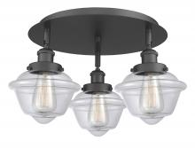  916-3C-BK-G532 - Oxford - 3 Light - 19 inch - Matte Black - Flush Mount