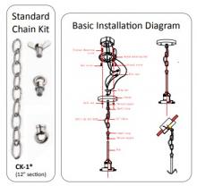 Innovations Lighting CK-1-SG - Chain Conversion Kit - 12 inch - Satin Gold