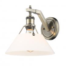 Golden 3306-1W AB-OP - Orwell AB 1 Light Wall Sconce in Aged Brass with Opal Glass