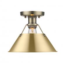 Golden 3306-FM AB-BCB - Orwell 1-Light Flush Mount in Aged Brass with Brushed Champagne Bronze