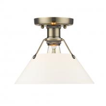 Golden 3306-FM AB-OP - Orwell AB Flush Mount in Aged Brass with Opal Glass