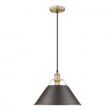 Golden 3306-L BCB-RBZ - Orwell BCB Large Pendant - 14" in Brushed Champagne Bronze with Rubbed Bronze shade