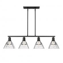 Golden 3308-LP BLK-WTG - Kepler Linear Pendant in Matte Black with Water Glass Shade