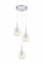 Matteo Lighting C37503CHCL - 3 LT "JERICHO" D13.75" CHROME+ CL GLASS PENDANT E26