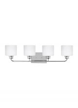 Generation Lighting 4428804EN3-05 - Canfield modern 4-light LED indoor dimmable bath vanity wall sconce in chrome silver finish with etc