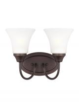 Generation Lighting 44806EN3-710 - Holman traditional 2-light LED indoor dimmable bath vanity wall sconce in bronze finish with satin e