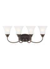 Generation Lighting 44808EN3-710 - Holman traditional 4-light LED indoor dimmable bath vanity wall sconce in bronze finish with satin e