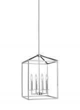 Generation Lighting 5215004EN-05 - Perryton transitional 4-light LED indoor dimmable small ceiling pendant hanging chandelier light in