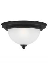 Generation Lighting 77063EN3-112 - Geary transitional 1-light LED indoor dimmable ceiling flush mount fixture in midnight black finish