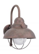 Generation Lighting 8871EN3-44 - Sebring transitional 1-light LED outdoor exterior large wall lantern sconce in weathered copper fini