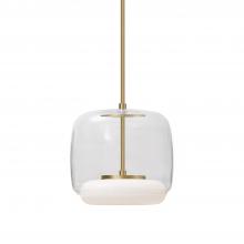 Kuzco Lighting Inc PD70610-CL/BG - Enkel 10-in Clear/Brushed Gold LED Pendant