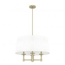 Hunter 19703 - Hunter Briargrove Modern Brass 4 Light Large Chandelier Ceiling Light Fixture