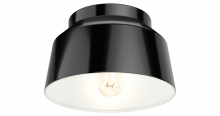 Hunter 19023 - Hunter Cranbrook Matte Black 1 Light Flush Mount Ceiling Light Fixture