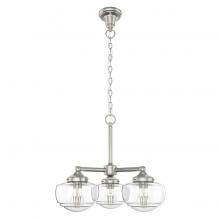 Hunter 19356 - Hunter Saddle Creek Brushed Nickel with Seeded Glass 3 Light Chandelier Ceiling Light Fixture