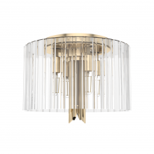 Hunter 19690 - Hunter Gatz Alturas Gold with Clear Glass 4 Light Flush Mount Ceiling Light Fixture