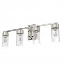 Hunter 19687 - Hunter Gatz Brushed Nickel with Clear Glass 4 Light Bathroom Vanity Wall Light Fixture