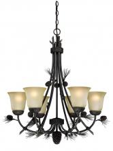 Vaxcel International H0170 - Sierra 6L Chandelier Black Walnut