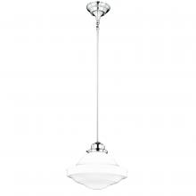 Vaxcel International P0244 - Huntley 12-in Pendant Milk Glass Satin Nickel