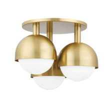 Hudson Valley 1203-AGB - 3 LIGHT SEMI FLUSH