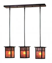Arroyo Craftsman HICH-4L/3EF-BZ - 4" huntington 3 light in-line, without overlay (empty)