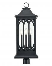 Millennium 88105-PBK - Mallorey 3-Light Outdoor Post Lantern Powder Coated Black