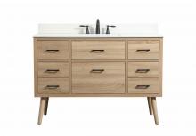 Elegant VF41048MW-BS - 48 Inch Single Bathroom Vanity in Mango Wood with Backsplash