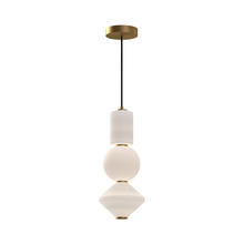  PD530341AGOP - Bijou 8-in Aged Gold/Opal Matte Glass LED Pendant