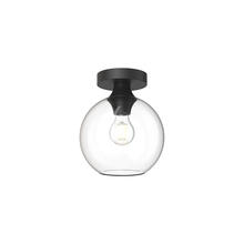  FM506108MBCL - Castilla 8-in Clear Glass/Matte Black 1 Light Flush Mount