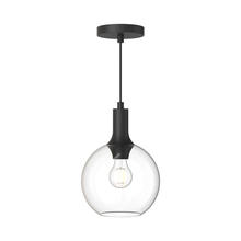  PD506108MBCL - Castilla 8-in Clear Glass/Matte Black 1 Light Pendant