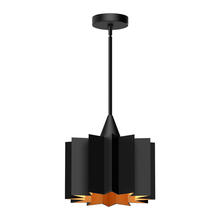  PD528412MB - Plisse 12-in Matte Black 1 Light Pendant