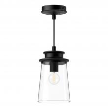 Alora Lighting PD533006MBCL - Quincy 6-in Clear Glass/Matte Black 1 Light Pendant