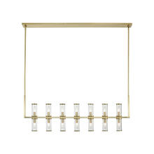  LP309077NBCG - Revolve Clear Glass/Natural Brass 14 Lights Linear Pendant