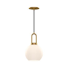 Alora Lighting PD601608AGOP - Soji 8-in Aged Gold/Opal Matte Glass 1 Light Pendant