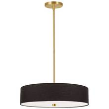 Dainolite 571-204P-AGB-BK - 4 Light Incandescent Pendant Aged Brass with Black Shade