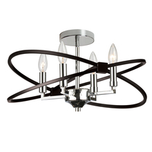 Dainolite PAL-184SF-PC-MB - 4 Light Incandescent Semi Flush, Polished Chrome and Matte Black Finish