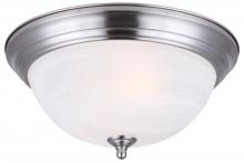 Canarm IFM411BN - 2 Bulb Flush Mount, Alabaster Glass, 40W Type A, 11 IN W x 5 1/8 IN H