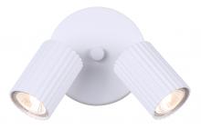 Canarm ICW1119A02WH10 - REXTON 2 Light 5.5 in. Ceiling/Wall Matte White Track Light Kit with Matte White Metal Shade