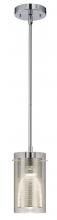 Canarm IST184B01CH10 - Rohe, 1 Lt Rod Pendant, Clear Glass, 50W Type GU10, 4 3/4" W x 11 3/4 - 59 3/4" H