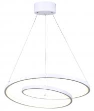 Canarm LCH259A20WH - LIVANA 1 Light Matte White Modern Chandelier with Integrated LED for Dining Rooms and Living Rooms