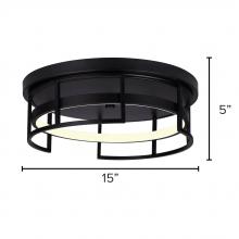 Canarm LFM231A15BK - Amora LED Integrated Flush Mount Light, Matte Black Finish