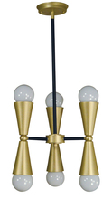 Framburg 3033 BN/MBLACK - 6-Light Brushed Nickel/Matte Black Equinox Chandelier