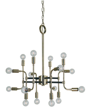 Framburg 3056 PN/MBLACK - 16-Light Polished Nickel/Matte Black Fusion Chandelier