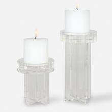 Uttermost 18054 - Crystal Pillar Candleholders, Set/2