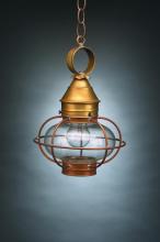 Northeast Lantern 2522-AB-MED-OPT - Caged Onion Hanging Antique Brass Medium Base Socket Optic Glass