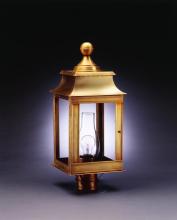 Northeast Lantern 5633-VG-CIM-CLR - Pagoda Post Verdi Gris Medium Base Socket With Chimney Clear Glass