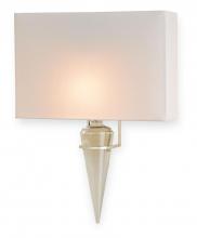 Currey 5204 - Larsen Nickel Wall Sconce, White Shade